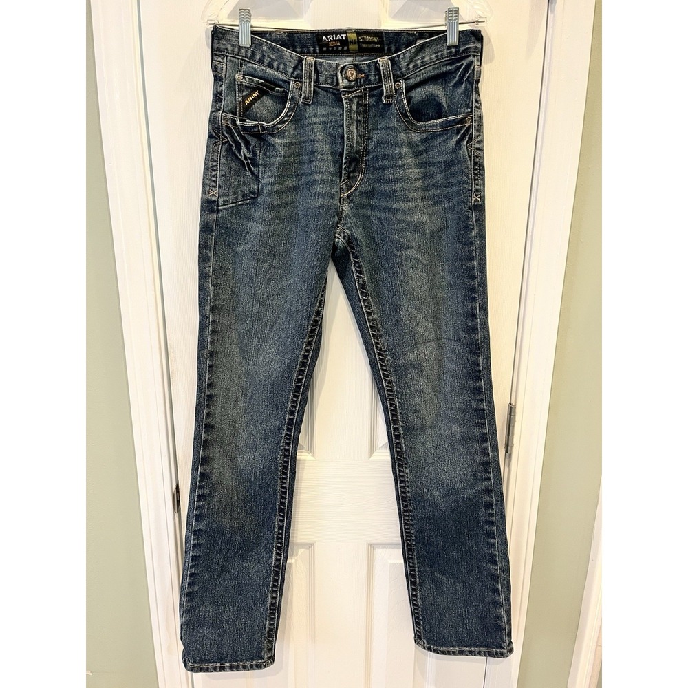 Ariat Rebar M5 Jeans Men's 32x34 Distressed Straight Leg Ironside Durastretch